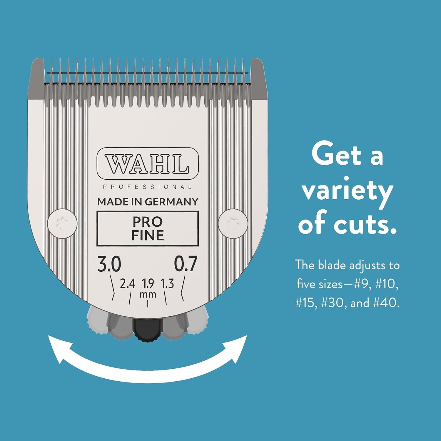Wahl Professional Animal 5-in-1 Adjustable Pro Fine Adjustable Clipper Blade - for Arco, 5 Style Groom, Bravura, Chromado, Creativa, Figura & Motion Clippers - Replacement Blades - Silver, Made in Germany - Model 58190 🍁 All In One Marketplace Canada