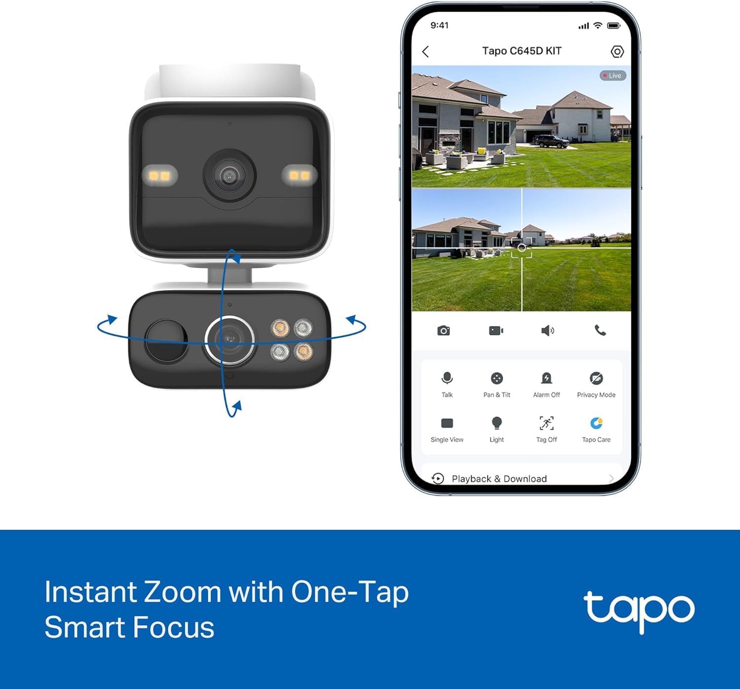 Tapo 2K Dual Lens 360° Pan/Tilt Security Battery Camera Wireless w/Solar Panel, 165° Wide View + 6mm Telephoto, Free Person/Vehicle Detection, SD/Cloud Storage, Works w/Alexa & Google (Tapo C645D KIT) 🍁 All In One Marketplace Canada