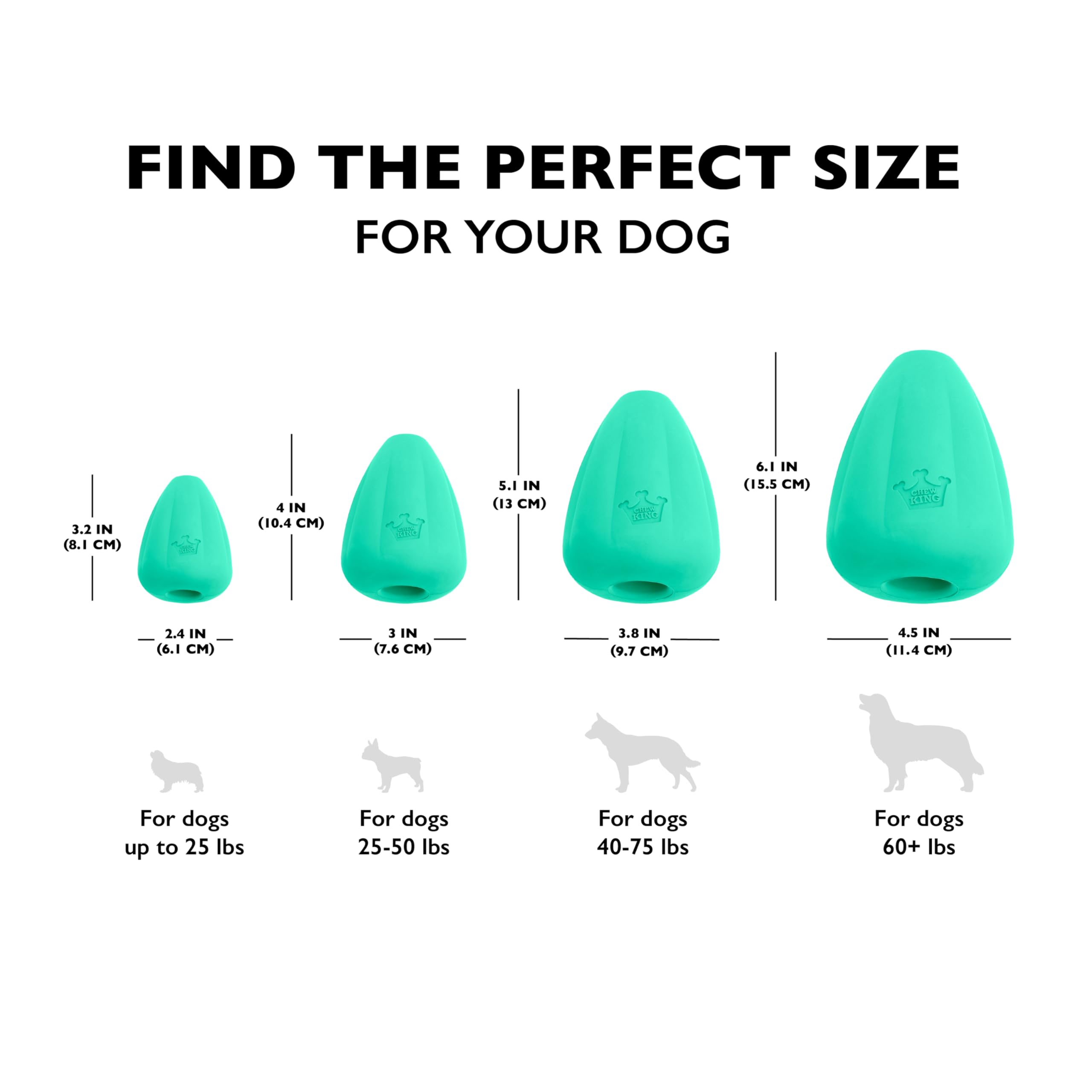 Chew King Premium Treat Dog Toy, XL, Extremely Durable Natural Rubber Toy, Pack of 2, All Breed Sizes 🍁 All In One Marketplace Canada