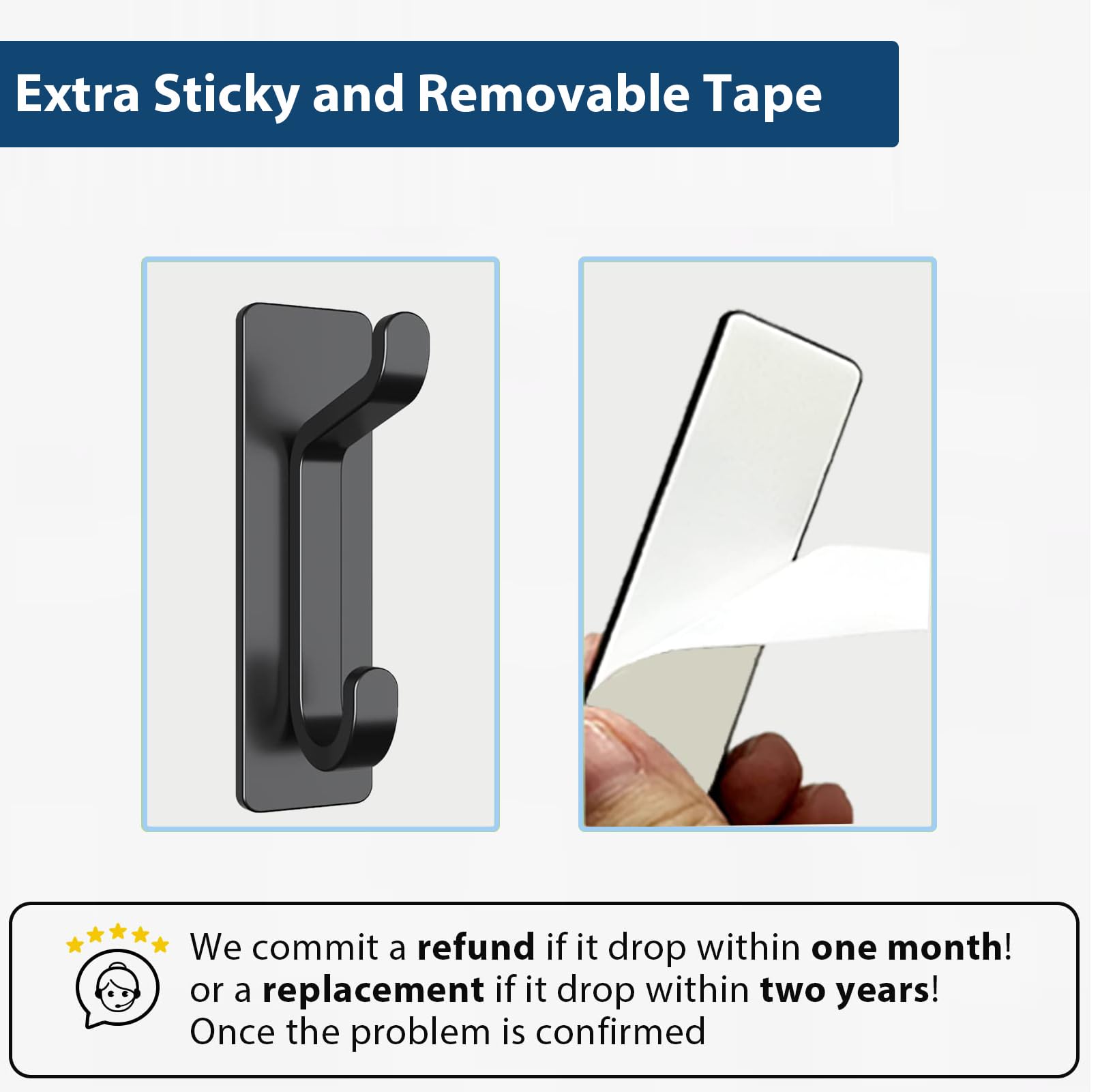 Self Adhesive Hooks for Hanging, Waterproof Towel Hook for Bathroom, Black Wall Hanger for Shower, Coat, Door, Robe, Sticky and Heavy Duty, 6-Pack 🍁 All In One Marketplace Canada