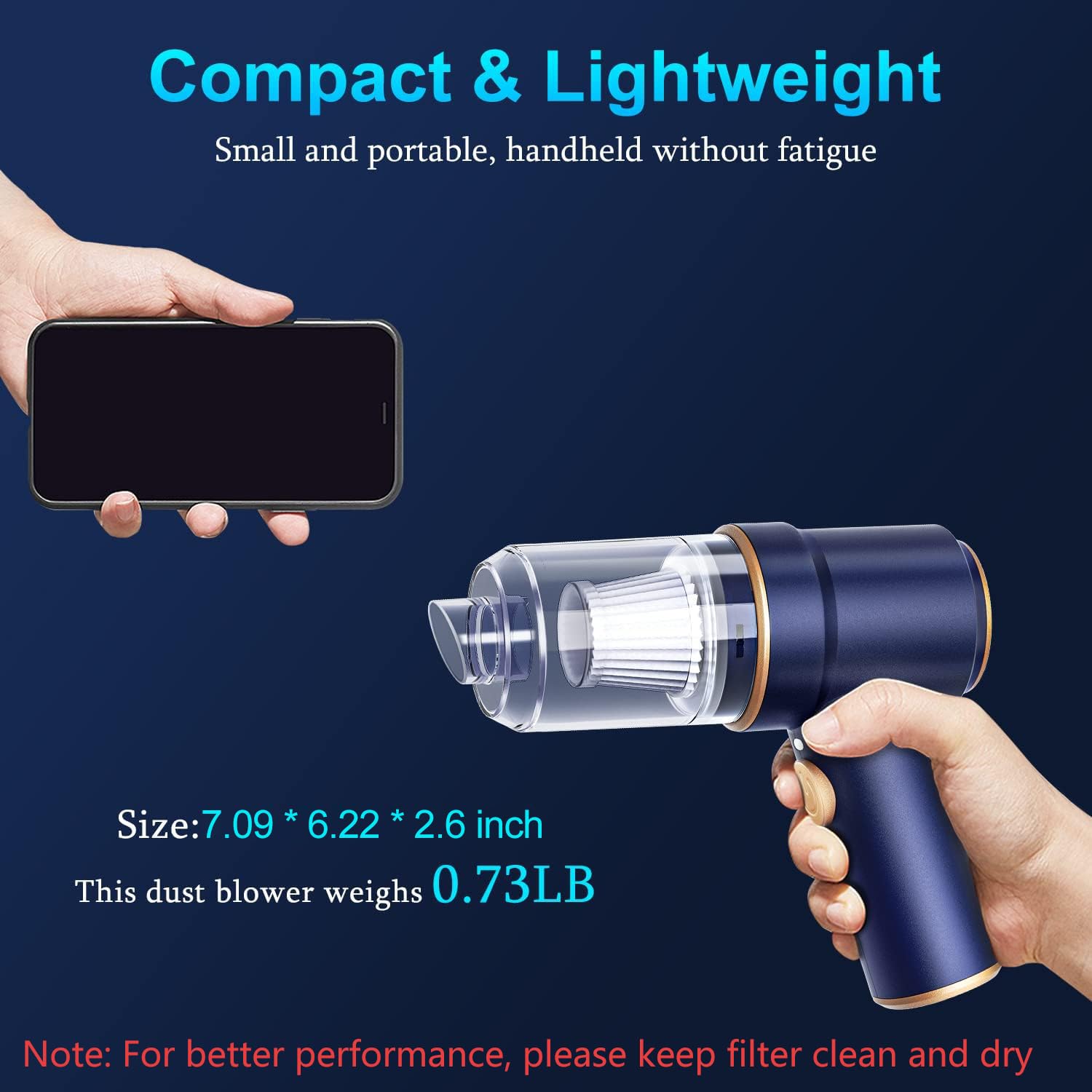 KMM Handheld Car Vacuum Cleaner, 19000Pa Vacuum Cleaner and Air Duster, 120W High Power Hand Held Vacuum with LED Light and Multi-Nozzles for Car, Home, Office, Pet Medium 🍁 All In One Marketplace Canada