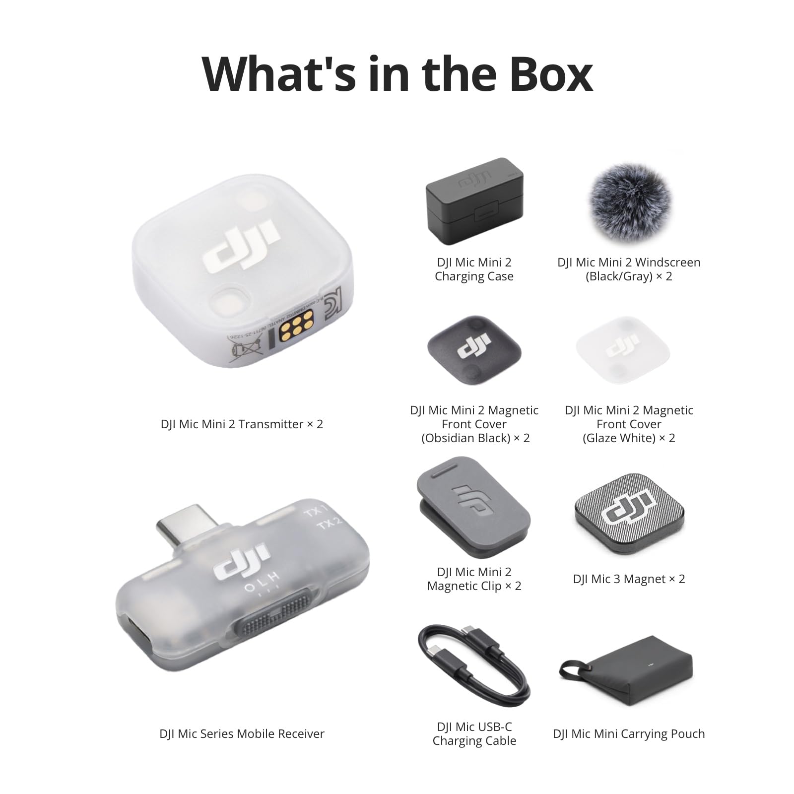 DJI Mic Mini 2 (2 TX + 1 Mobile RX + Charging Case), Lavalier Wireless Vlogging Mic for iPhone/Android/Camera, Bluetooth Microphone, Plug-and-Play, 90h Battery, Streaming, Noise Cancelling 🍁 All In One Marketplace Canada