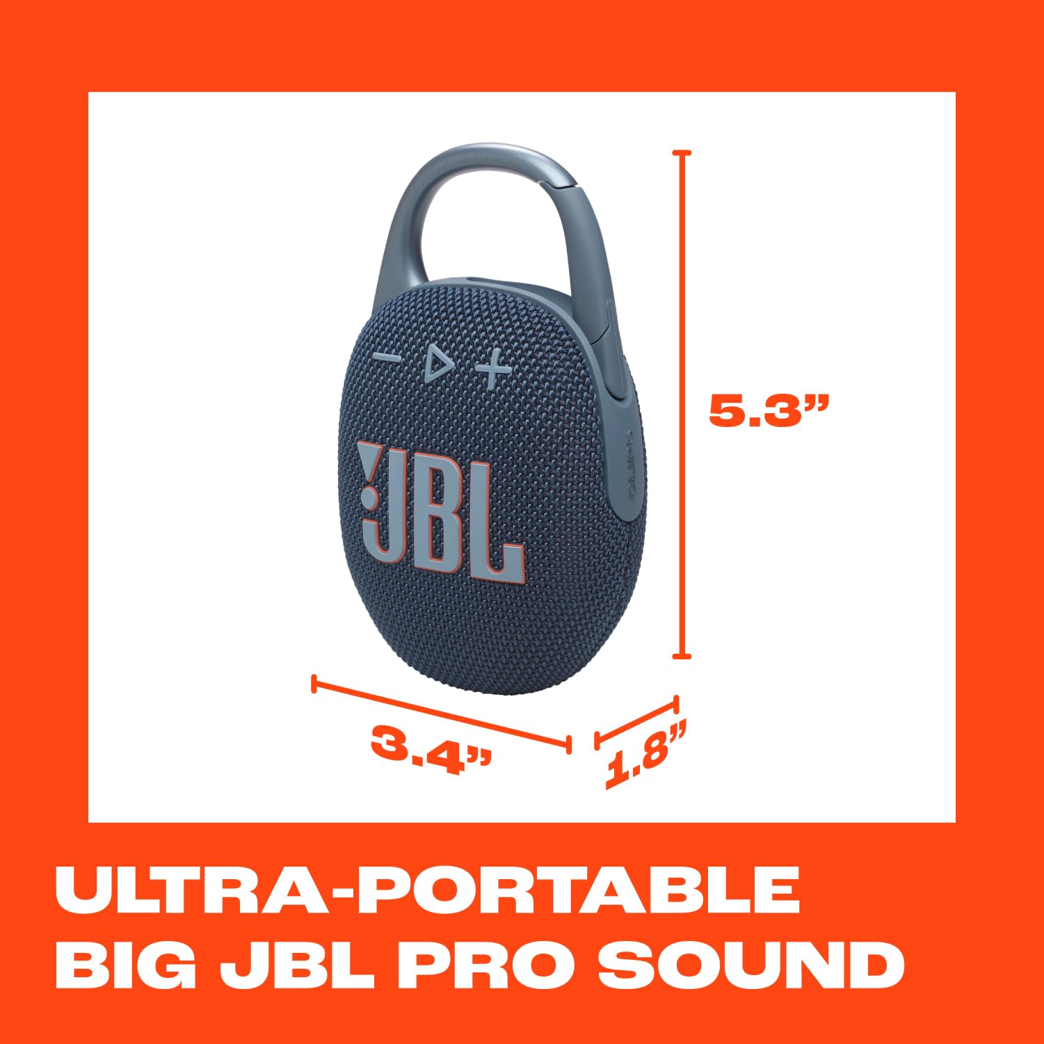 JBL Clip 5 - Ultra-Portable, Waterproof and Dustproof Bluetooth Speaker, Integrated Carabiner, Up to 12 Hours of Play, Made in Part with Recycled Materials (Blue) 🍁 All In One Marketplace Canada