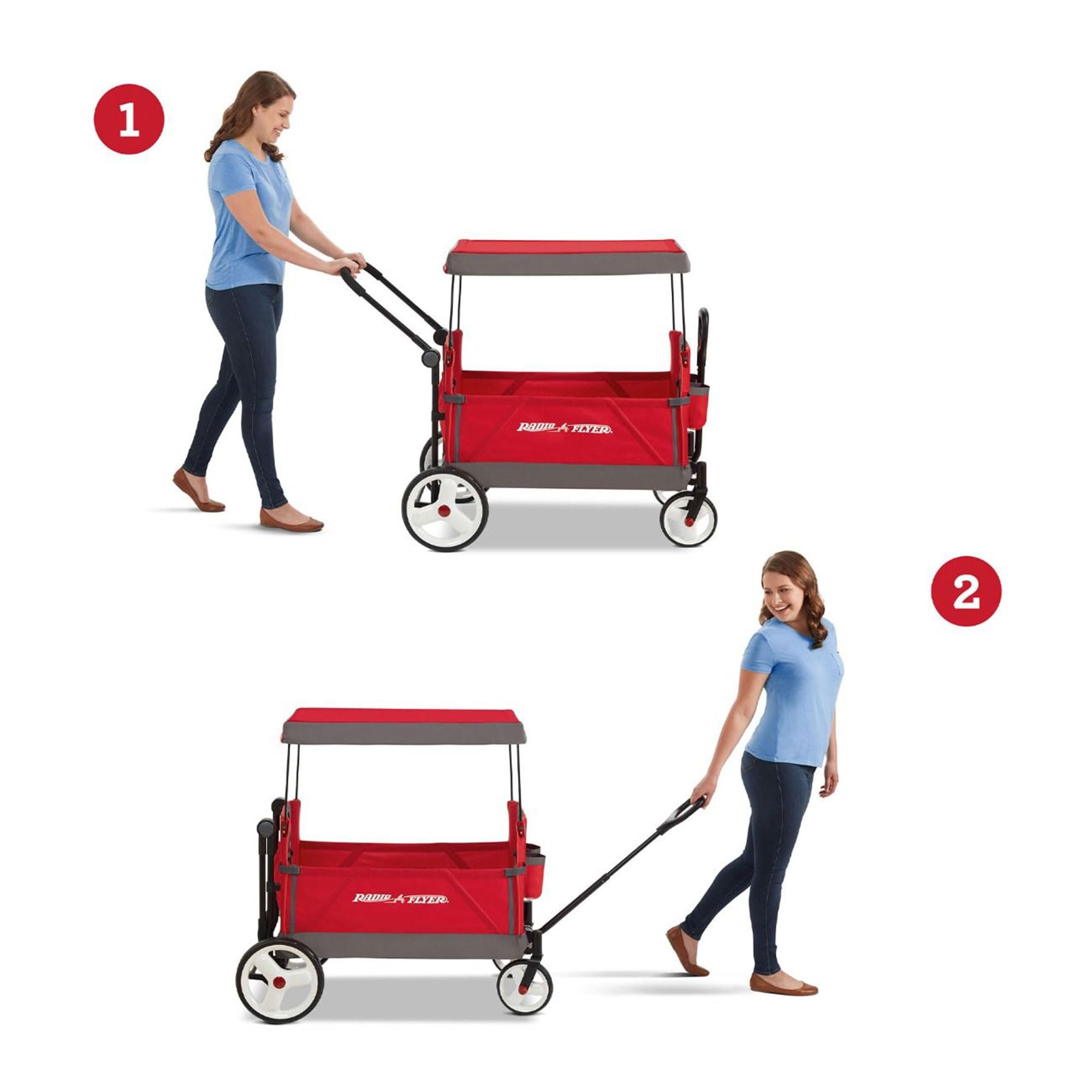 Radio Flyer Wagon for Kids, Baby Stroller, Outside Toys for Toddlers 1-3, Rolling Cart, Beach Cart with Wheels, Convertible Stroller Wagon for Kids Ages 1+ Years, Red 🍁 All In One Marketplace Canada