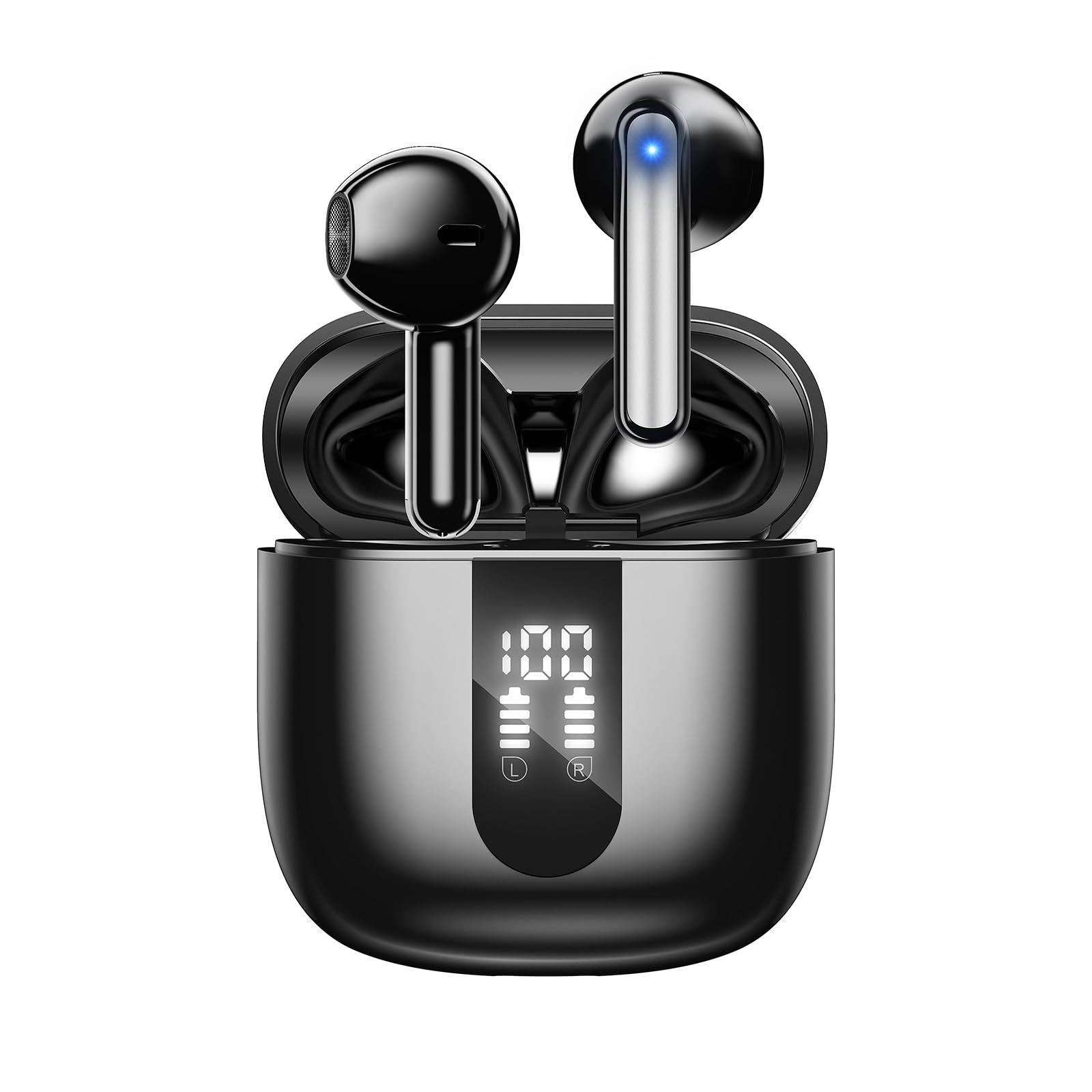 JBES Bluetooth Earbuds Wireless Headphones, 60H Deep Bass Ear Buds with 4 Noise Cancelling Microphone, IP5 Waterproof Earphones for iPhone Android Sports audifonos Bluetooth inalambricos (Obsidian) 🍁 All In One Marketplace Canada