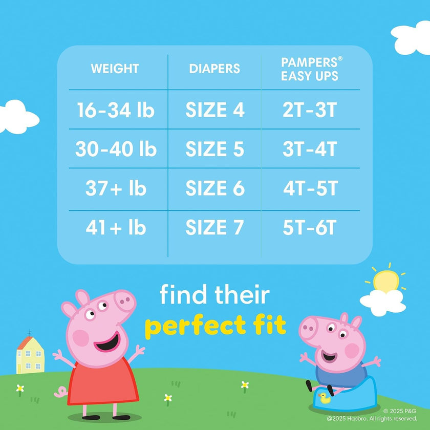 Pampers Easy Ups Girls & Boys Potty Training Pants, Size 5 (3T4T), Peppa Absorbent Training Underwear, Up to 100% Leakproof Day and Night, Hypoallergenic, 1 Pack (Count of 124) 🍁 All In One Marketplace Canada