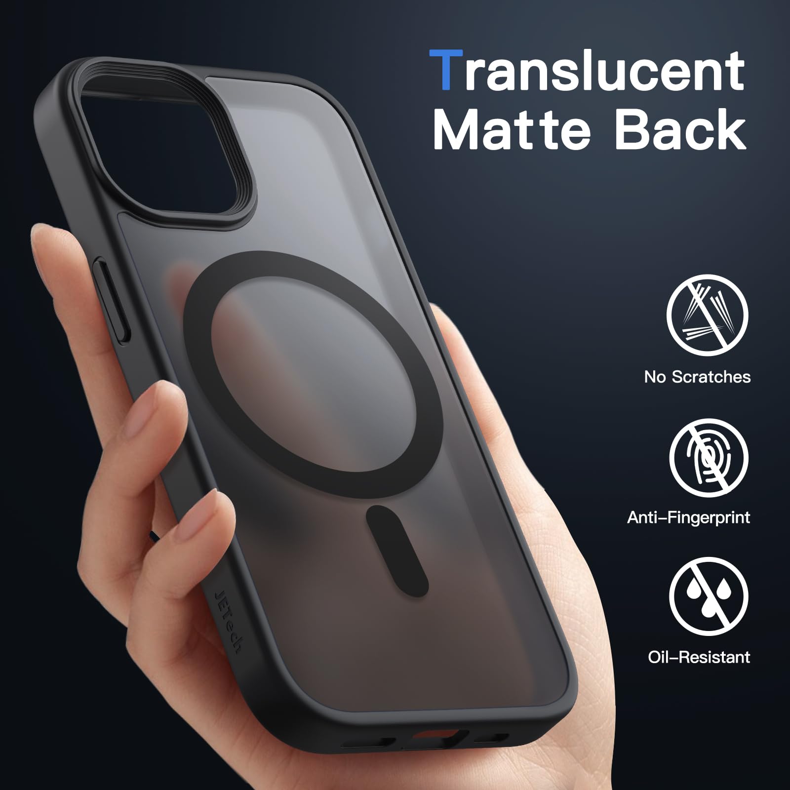 JETech Magnetic Matte Case for iPhone 15, Black 🍁 All In One Marketplace Canada