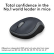 Logitech M185 Wireless Mouse, 2.4GHz with USB Mini Receiver, 12-Month Battery Life, 1000 DPI Optical Tracking, Ambidextrous, Compatible with PC, Mac, Laptop - Swift Grey 🍁 All In One Marketplace Canada