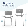 Medline Bath Chair with Back, Shower Chair has Height Adjustable Legs, Tool-Free Assembly, Shower Seat with Suction Cup Feet, Gray 🍁 All In One Marketplace Canada