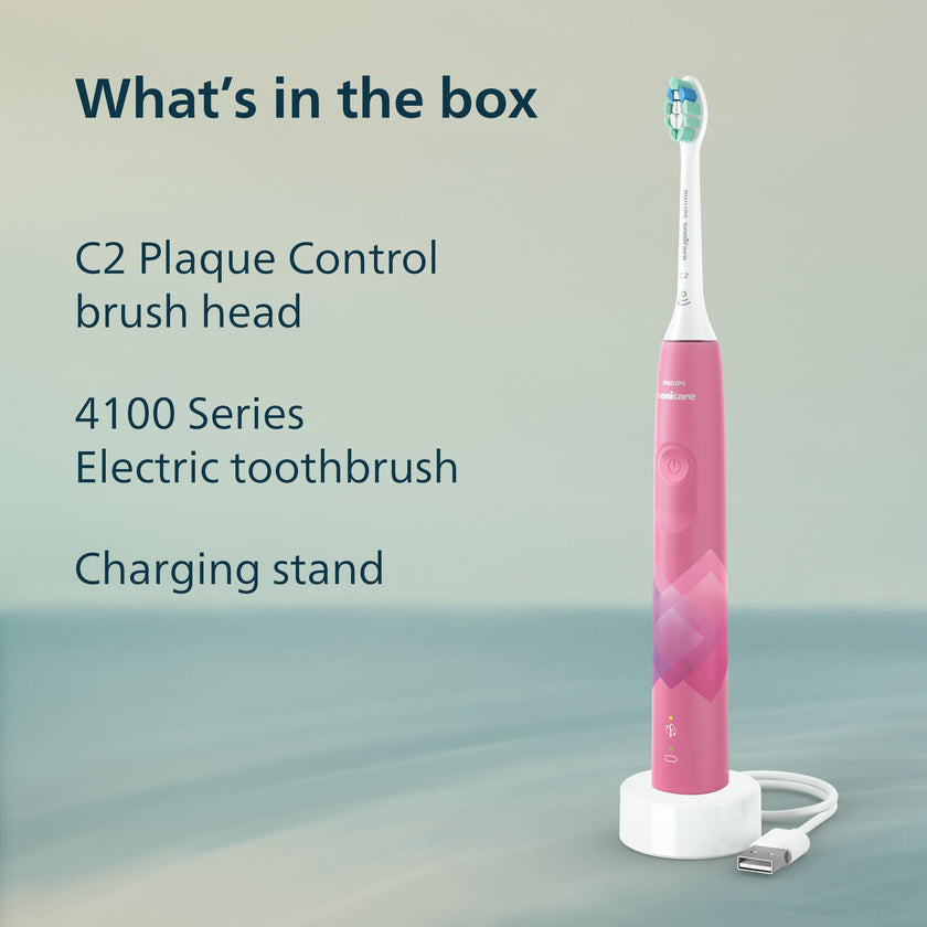 Philips Sonicare 4100 Electric Toothbrush, Sonic Toothbrush with Two Intensity Levels, Pressure Sensor and Timer, Paradise Pink Prismatic, Model HX3689/21 🍁 All In One Marketplace Canada