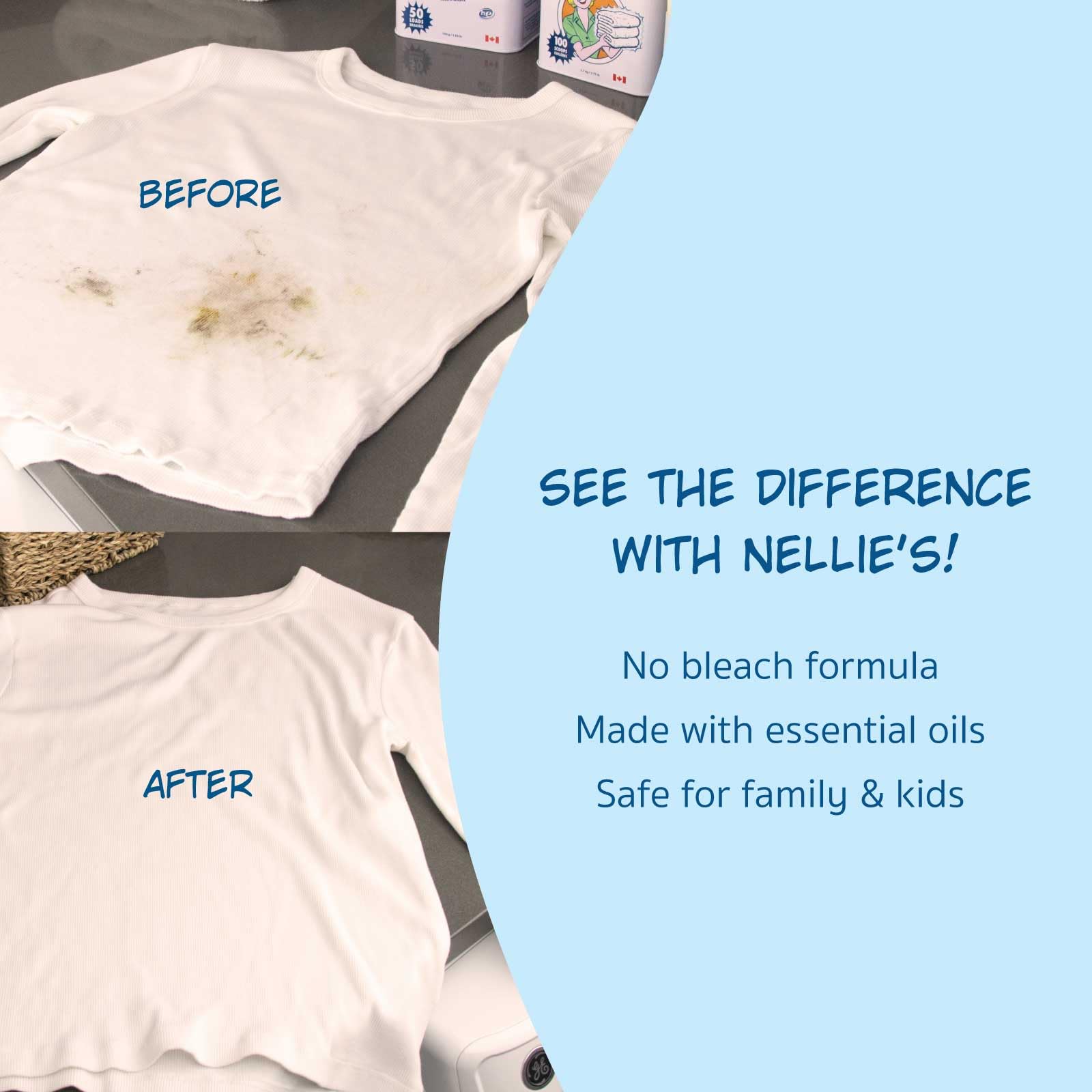 Nellie's Wow Stick - Stain Remover for Fabrics & Clothes - Cleans Grass, Makeup, Wine, Grease, Coffee, Blood and Pet Stains for Fabrics, Laundry, and More - Plant-Based & Eco-Friendly (2.7 oz.) 🍁 All In One Marketplace Canada
