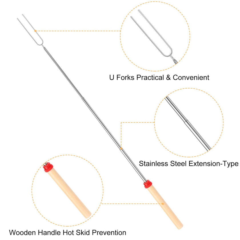 Marshmallow Roasting Sticks, Telescoping Smores Sticks for Open Fire Pit, 32 Inch Long Marshmallow Toasting Barbecue Forks Smores Skewers for Campfire Camping Hotdog Hot Dog Bonfire Grill, 5 Pack 🍁 All In One Marketplace Canada