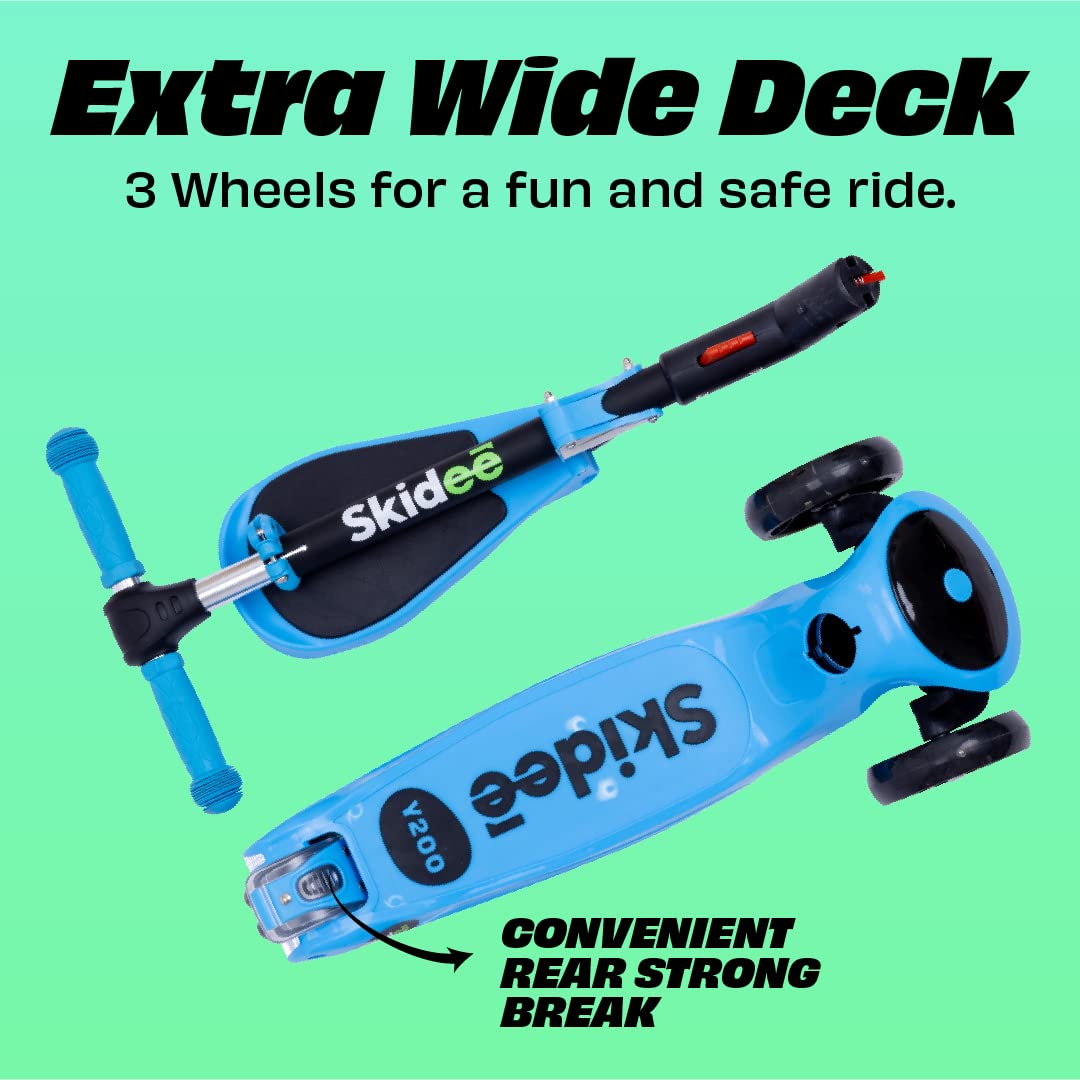 Kick Scooters for Kids Ages 3-5 (Suitable for 2-12 Year Old) Adjustable Height Foldable Scooter Removable Seat, 3 LED Light Wheels, Rear Brake, Wide Standing Board, Outdoor Activities for Boys/Girls 🍁 All In One Marketplace Canada