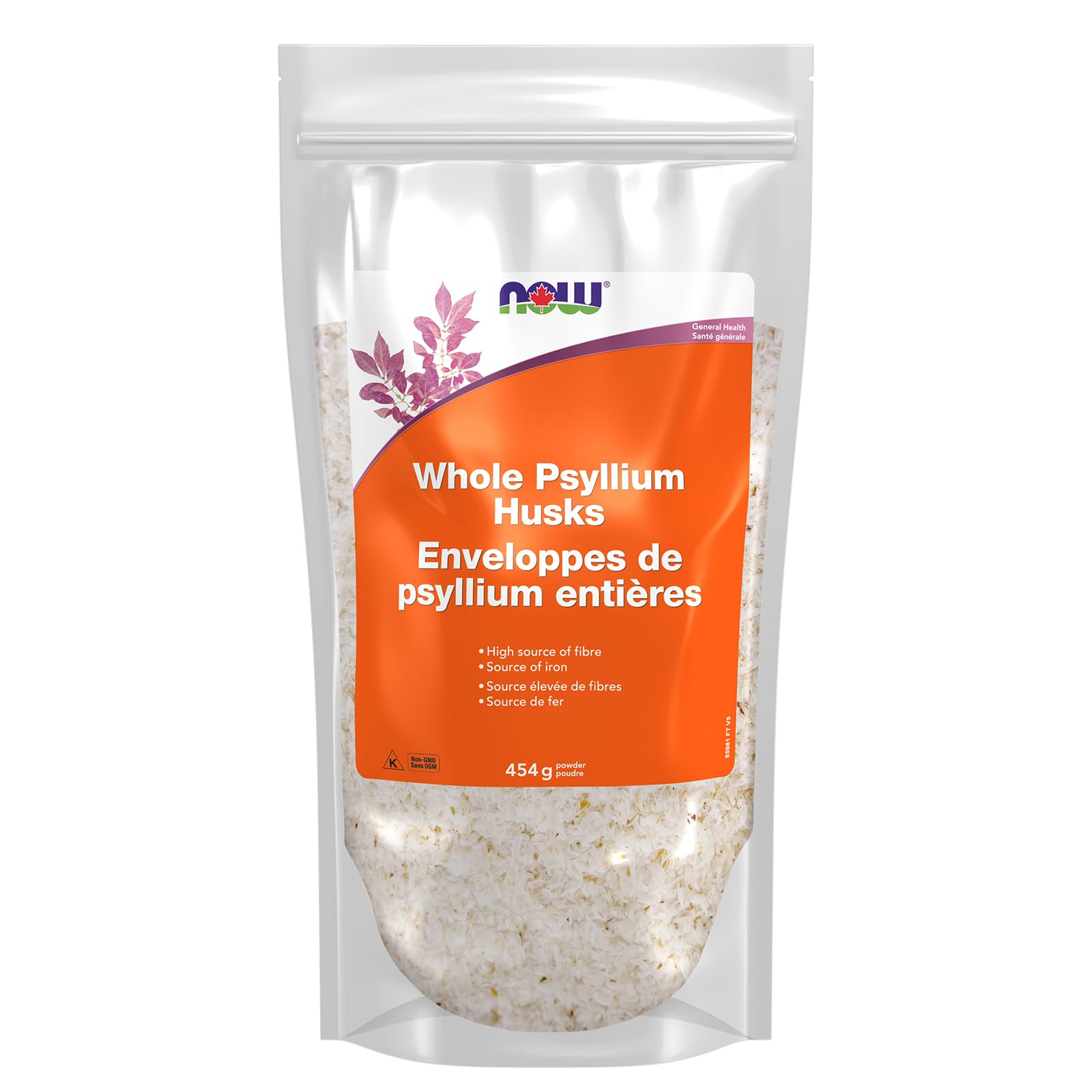 NOW Supplements, Whole Psyllium Husks, Non-GMO Project Verified, Soluble Fibre, 454g 🍁 All In One Marketplace Canada