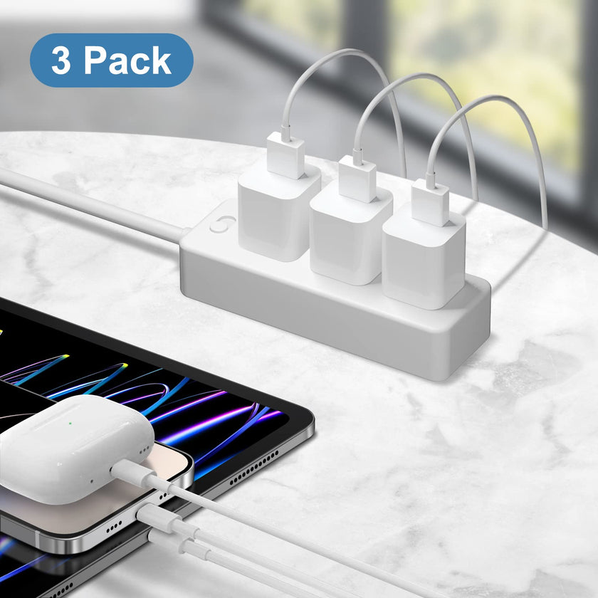 iPhone Charger Fast Charging [Apple MFi Certified] 3 Pack USB A Charger Block with 6ft USB A to Lightning Cable Compatible with iPhone 14 13/12/11/XS/XR/X 8 7/iPad 🍁 All In One Marketplace Canada
