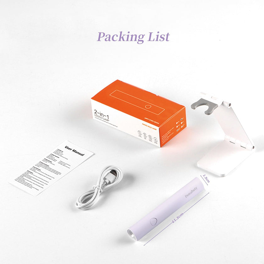 UV Light for Gel Nails, Denabuty Mini U V LED Nail Lamp Handheld with Stand, Portable Nail Dryer Rechargeable USB Cordless, Nail Light with 2 Timers for Fast Drying, Violet 🍁 All In One Marketplace Canada