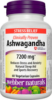 Webber Naturals Ashwagandha 7200 mg, 60 Capsules, Clinically Proven KSM-66 Ashwagangha, Helps Increase Resistance to Stress and Anxiety, Vegan 🍁 All In One Marketplace Canada