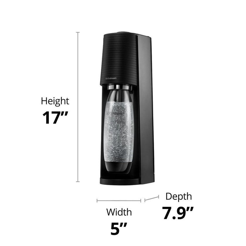 SodaStream Terra Sparkling Water Maker with CO2 Cylinder, 1L Dishwasher Safe Bottle & Bubly Drink (Black) 🍁 All In One Marketplace Canada