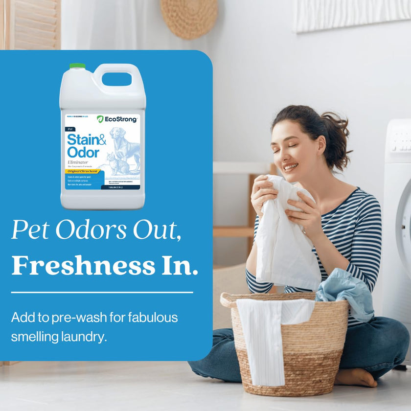 Eco Strong Pet Stain and Odor Remover - Cat Urine Enzyme Cleaner Destroyer, Urine Destroyer for Dogs, Pet Urine Enzyme Cleaner - 128 Oz 🍁 All In One Marketplace Canada