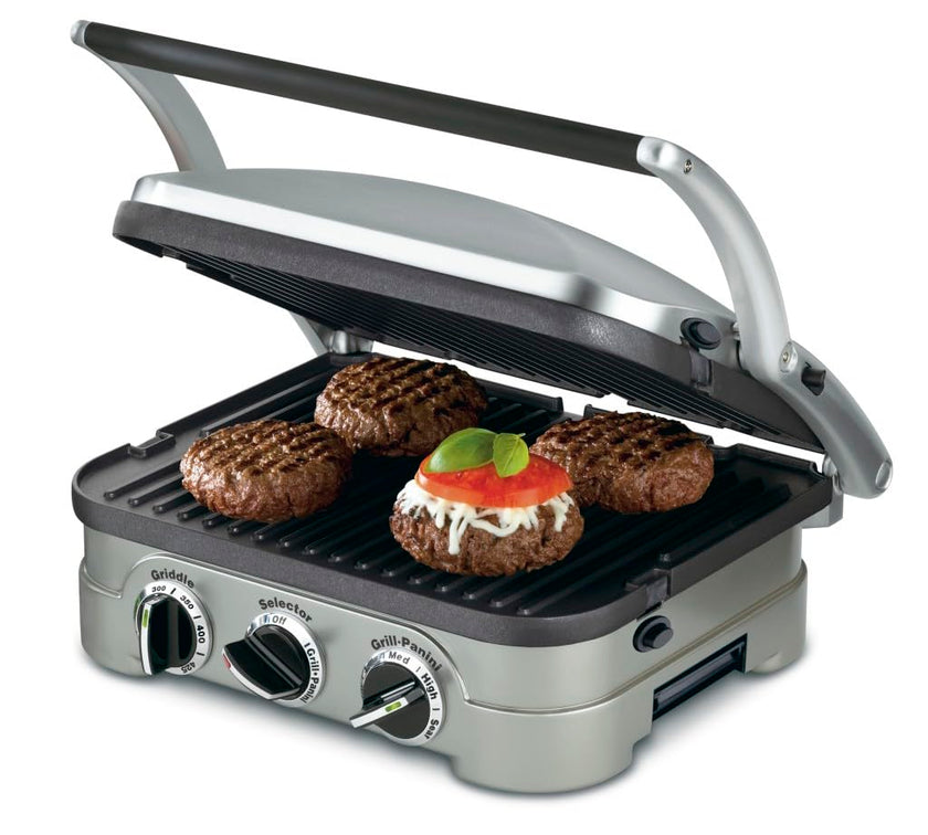 Cuisinart 5-in-1 Griddler with Reversible Nonstick Grill and Griddle Plates, Silver (CGR-4NEC) 🍁 All In One Marketplace Canada