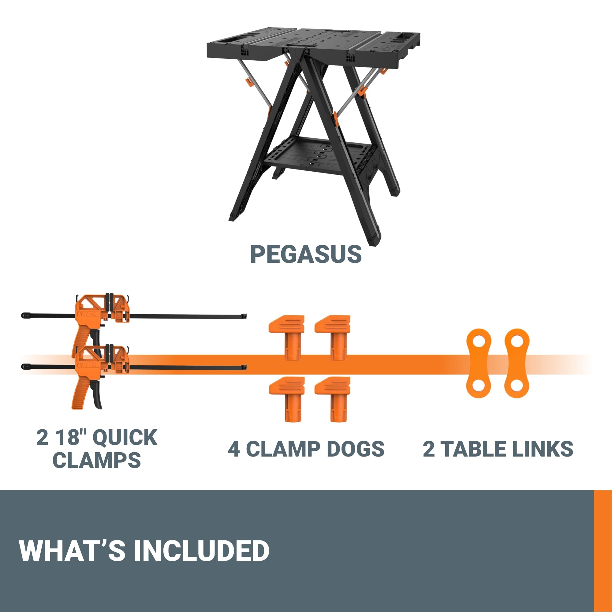 WORX WX051 Pegasus Folding Work Table with Quick Clamps 🍁 All In One Marketplace Canada