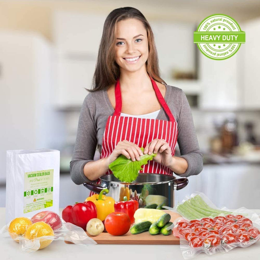 Accenter Vacuum Sealer Bags 100 Quart 8x12 Inch Commercial Grade Food Saver Bags, Seal a Meal, BPA Free, Heavy Duty, Perfect for vac storage, Meal Prep or Sous Vide (8