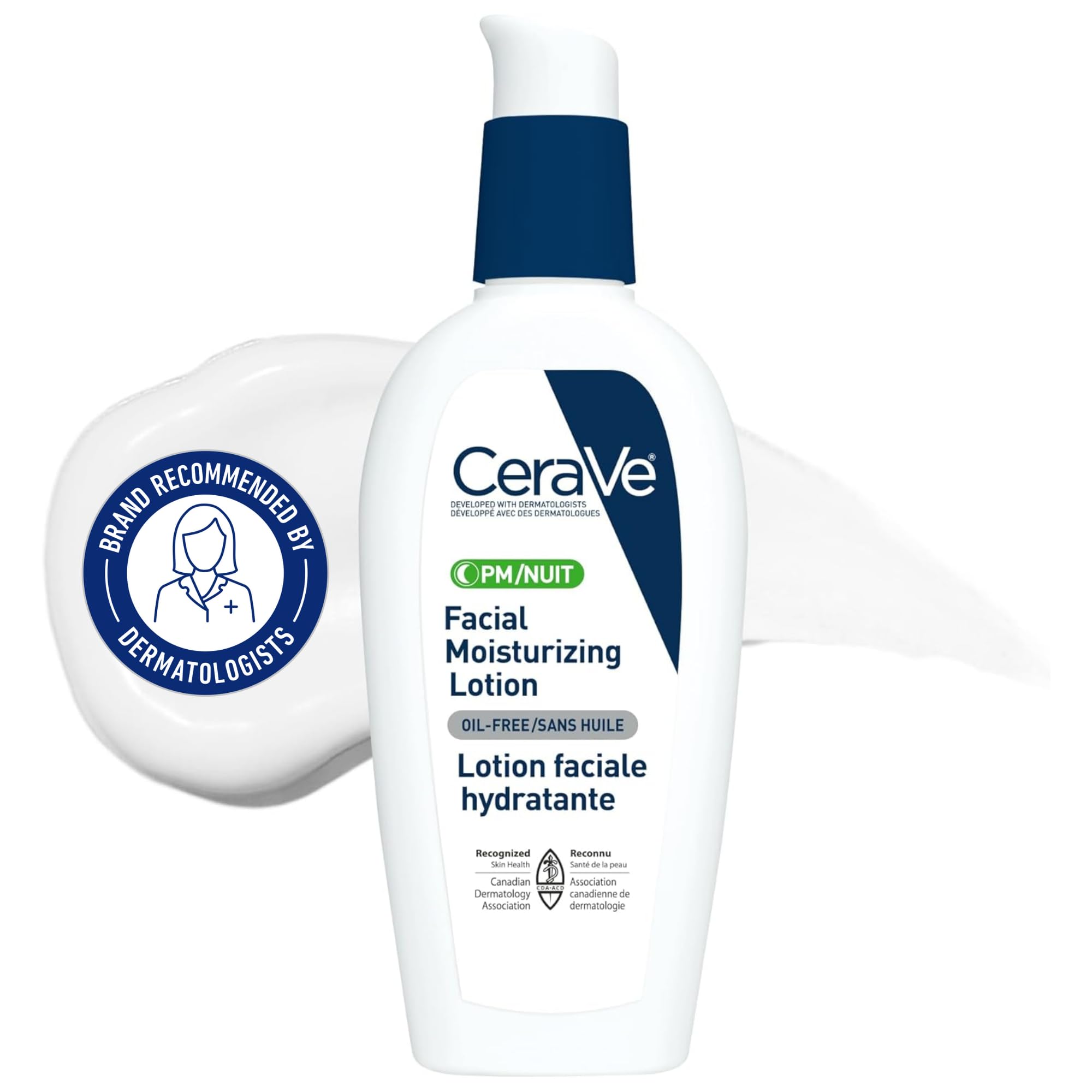 CeraVe Facial Moisturizing Lotion Pm | Ultra Lightweight, Night Face Moisturizer With Hyaluronic Acid | Fragrance Free, 89 Milliliters (1 Pack) 🍁 All In One Marketplace Canada