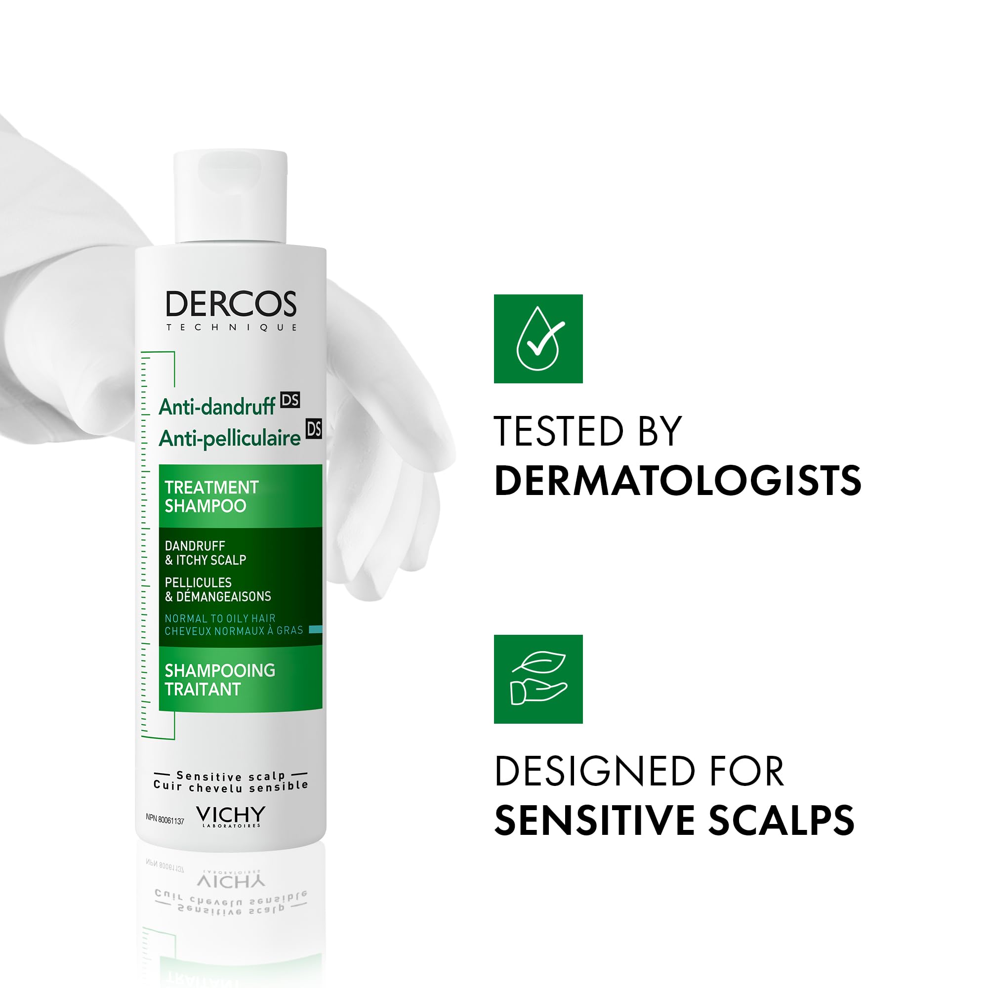 Vichy Dercos Dandruff Shampoo for Dry-Normal Hair, Anti Dandruff Soothing Scalp Care with Selenium DS & Salicylic Acid, Reduces Visible Dandruff Flakes & Improves Scalp Health, 390mL 🍁 All In One Marketplace Canada