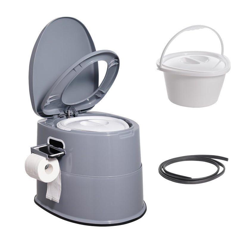 VEVOR Portable Toilet for Camping, Porta Potty with 1.3 Gal Detachable Inner Bucket & Removable Paper Holder, Commode with Dual Lids, Travel Toilet for Adults Kids Outdoor Camping Car Long Road Trips 🍁 All In One Marketplace Canada