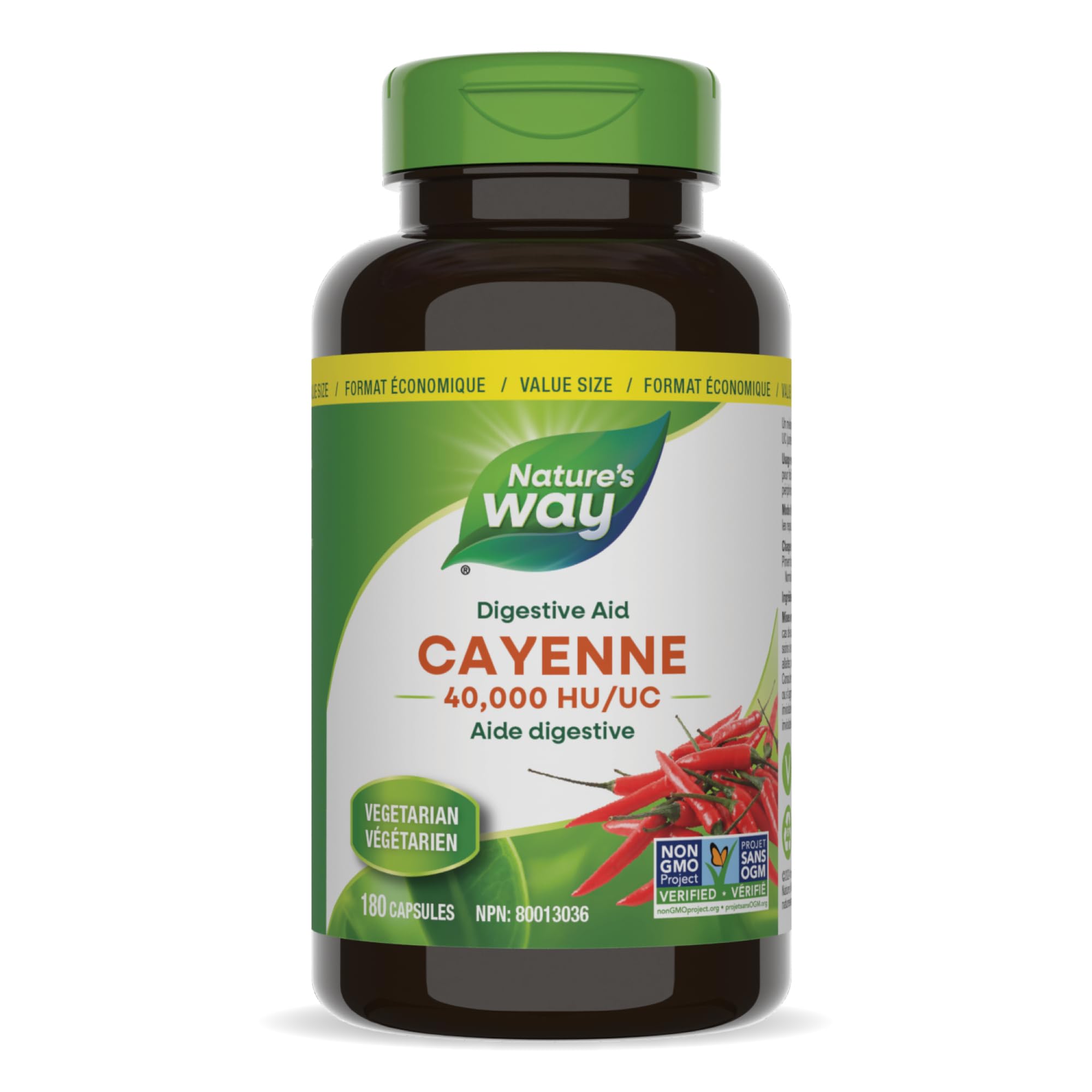 Nature’s Way Cayenne 40,000 HU – Herbal Digestion & Peripheral Circulation Supplement – Cayenne Pepper Capsules – Vegetarian, Non-GMO – 180 Capsules 🍁 All In One Marketplace Canada