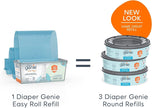 Diaper Genie Easy Roll Refill with 18 Bags - for the Diaper Genie Signature and Platinum pails | Lasts Up to 5 Months or Holds Up to 846 newborn Diapers Per Refill blue 1 Count 🍁 All In One Marketplace Canada