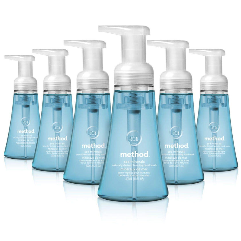 Method Foaming Hand Soap, Biodegradable Formula with Foaming Soap Dispenser Made of 100% Recycled Plastic, Sea Minerals Scent, 300 ml Soap Pump Bottles, 6 Pack 🍁 All In One Marketplace Canada