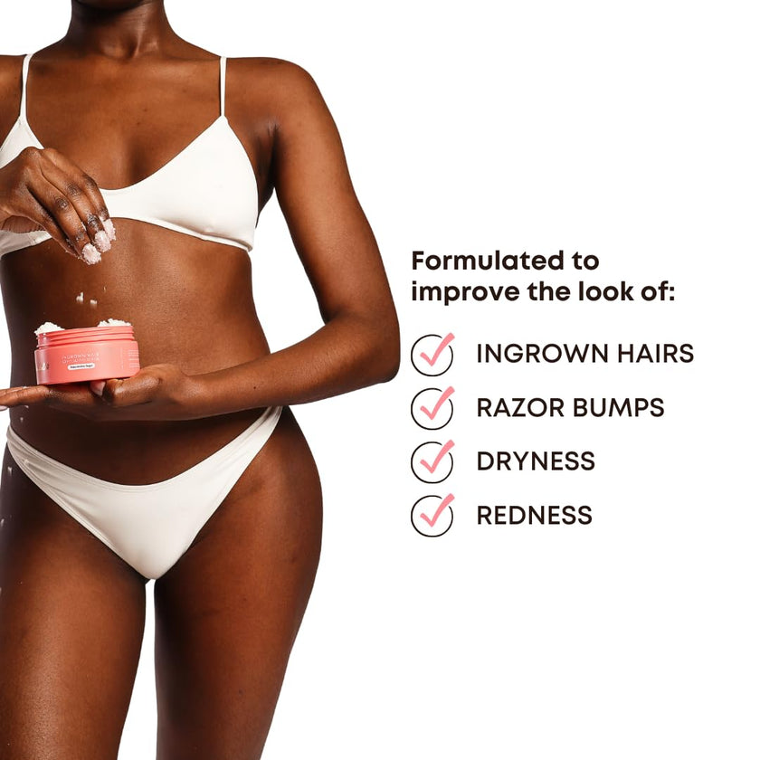 Bushbalm Ingrown Hair 2 Step Routine - Moisturize and Soothe - Ingrown Hair Oil (30 ml), Exfoliating Scrub (236 ml) - Watermelon Sugar - Valued at $49 🍁 All In One Marketplace Canada
