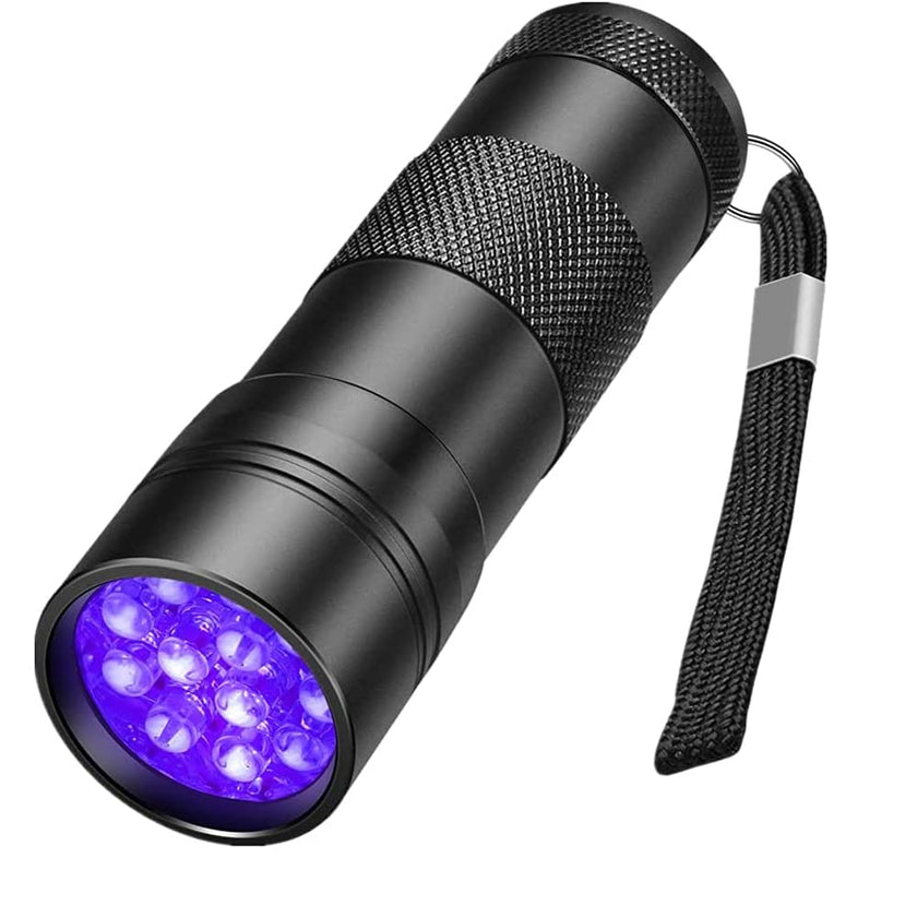 MegaPower (TM) UV Flashlight Black Light 12 LED 395nm Hand-held Detecting Torch for Pet Urine, Stains, Verifying Money Documents, Black 🍁 All In One Marketplace Canada