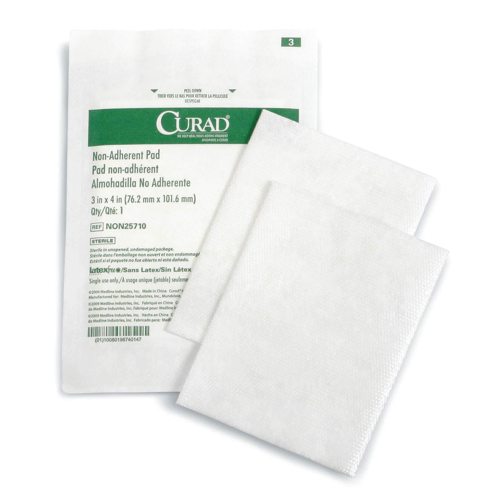 Curad Medline Curad Sterile Non-Adherent Pads (Pack of 100) for Gentle Wound Dressing and Absorption Without Sticking, White 🍁 All In One Marketplace Canada
