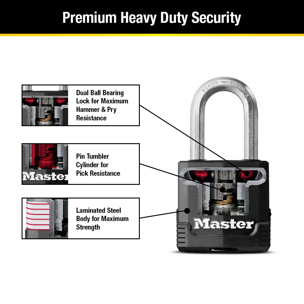 Master Lock Magnum Heavy Duty Outdoor Padlock with Key, 2 Pack Keyed-Alike M115XTLF 🍁 All In One Marketplace Canada
