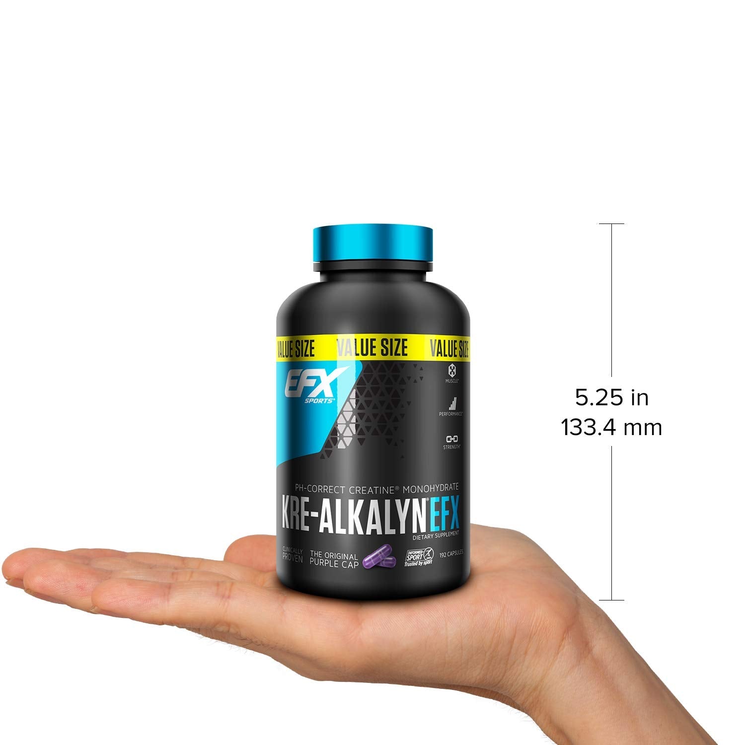 EFX Sports Kre-Alkalyn | PH-Correct Creatine Monohydrate | Multi-Patented Formula, Gain Strength, Build Muscle & Enhance Performance I No Bloating, No Water Retention - 192 Capsules 🍁 All In One Marketplace Canada