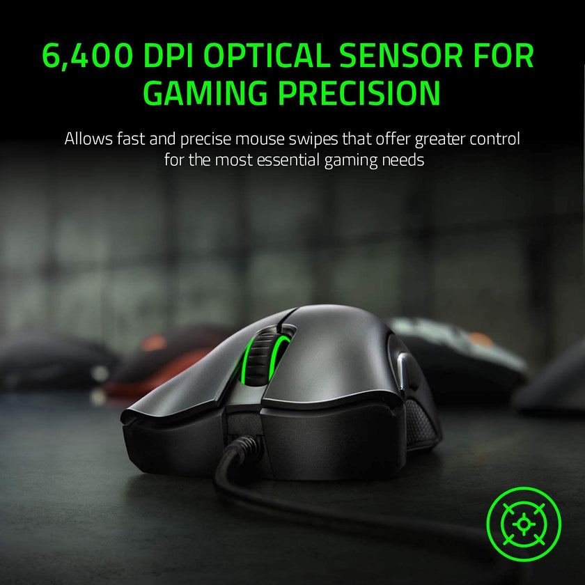 Razer DeathAdder Essential Gaming Mouse: 6400 DPI Optical Sensor - 5 Programmable Buttons - Mechanical Switches - Rubber Side Grips - Classic Black 🍁 All In One Marketplace Canada