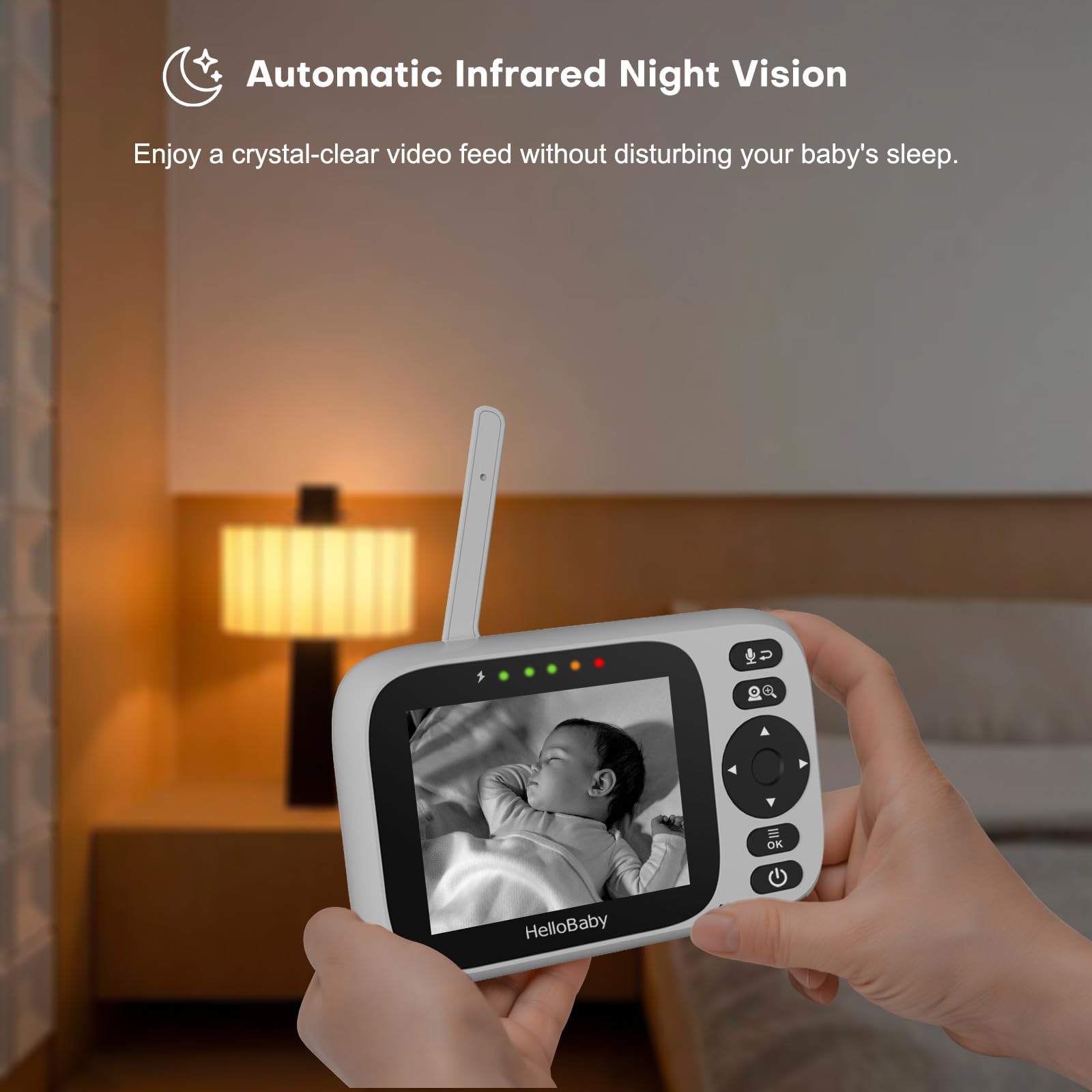 HelloBaby Baby Monitor No WiFi,Video Baby Monitors with Camera and Audio,3.2'' IPS Screen, Remote Pan-Tilt-Zoom Baby Camera Monitor,Plug&Play,Night Vision,1000ft Range,2-Way Talk, ECO Mode,Temperature 🍁 All In One Marketplace Canada