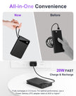 Magnetic Power Bank, 10,000mAh Wireless Portable Charger for Mag-Safe 15W Fast Charging, Battery Pack with USB-C/Lightning Cable 22.5W in/Out for iPhone 17/16/15/14/13/12 Series, AirPods & More 🍁 All In One Marketplace Canada