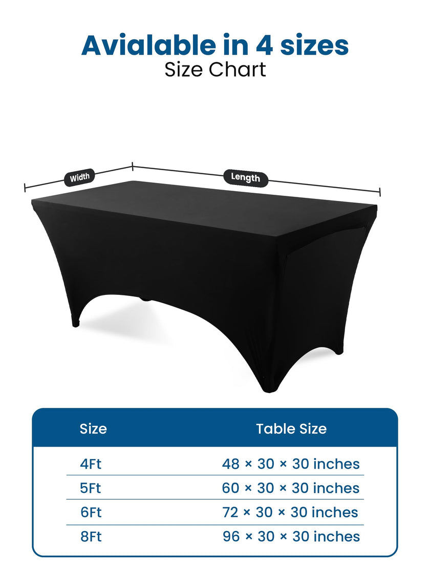 Utopia Kitchen Spandex Tablecloth 2 Pack [6FT, Black] Tight, Fitted, Washable and Wrinkle Resistant Stretch Rectangular Patio Table Cover for Event, Wedding, Banquet & Parties [72Lx30Wx30H] Inch 🍁 All In One Marketplace Canada