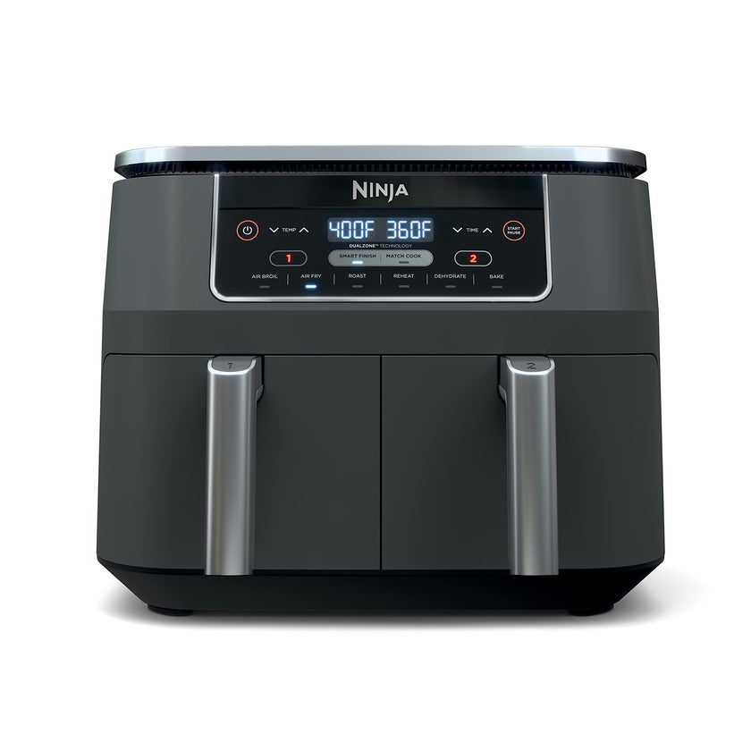 Ninja Foodi 6-in-1 8-qt. (7.6L) 2-Basket Air Fryer DualZone Technology, Match Cook & Smart Finish to Roast, Broil, Dehydrate & More for Quick, Easy Meals, Slate Grey (DZ201C) Canadian Version 🍁 All In One Marketplace Canada