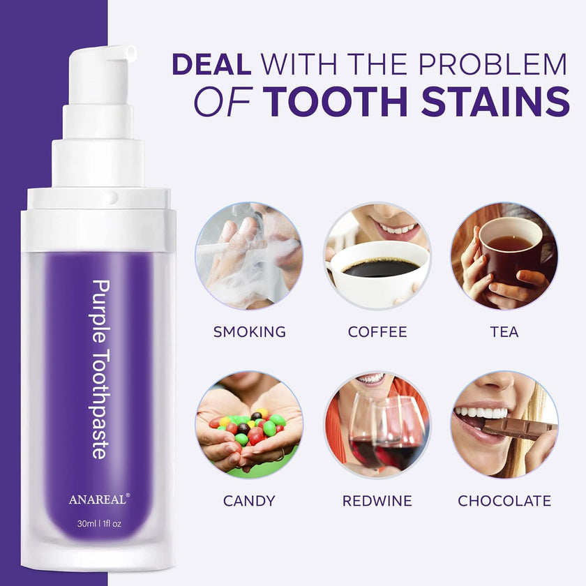 Teeth Whitening Purple Toothpaste- Toothpaste Whitening, Teeth Whitening Toothpaste, Purple Toothpaste Teeth Whitening, Tooth Whitening, Teeth Whitening Gel 30ml 🍁 All In One Marketplace Canada