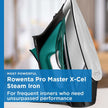 Rowenta Pro Master Stainless Steel Soleplate Steam Iron for Clothes, 1775 Watts, 210 g/min, 400 Microsteam Holes, Anti-Drip, Auto Shutoff, Powerful Steam, DW8360, Black & Blue 🍁 All In One Marketplace Canada