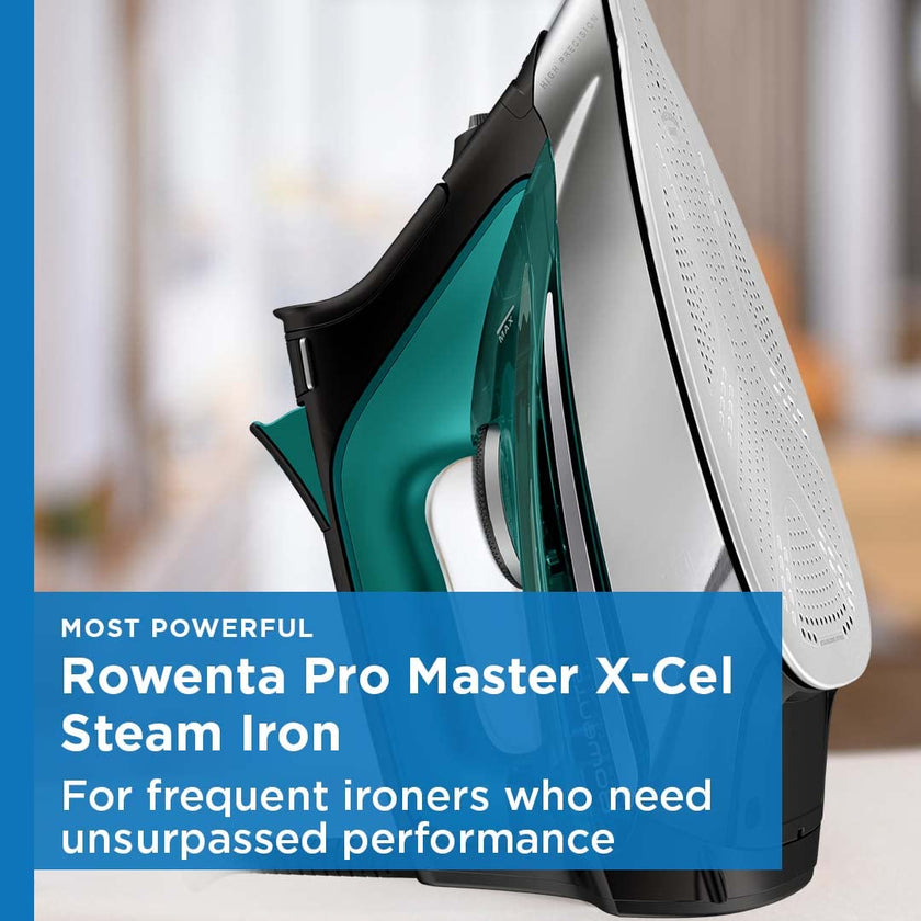 Rowenta Pro Master Stainless Steel Soleplate Steam Iron for Clothes, 1775 Watts, 210 g/min, 400 Microsteam Holes, Anti-Drip, Auto Shutoff, Powerful Steam, DW8360, Black & Blue 🍁 All In One Marketplace Canada