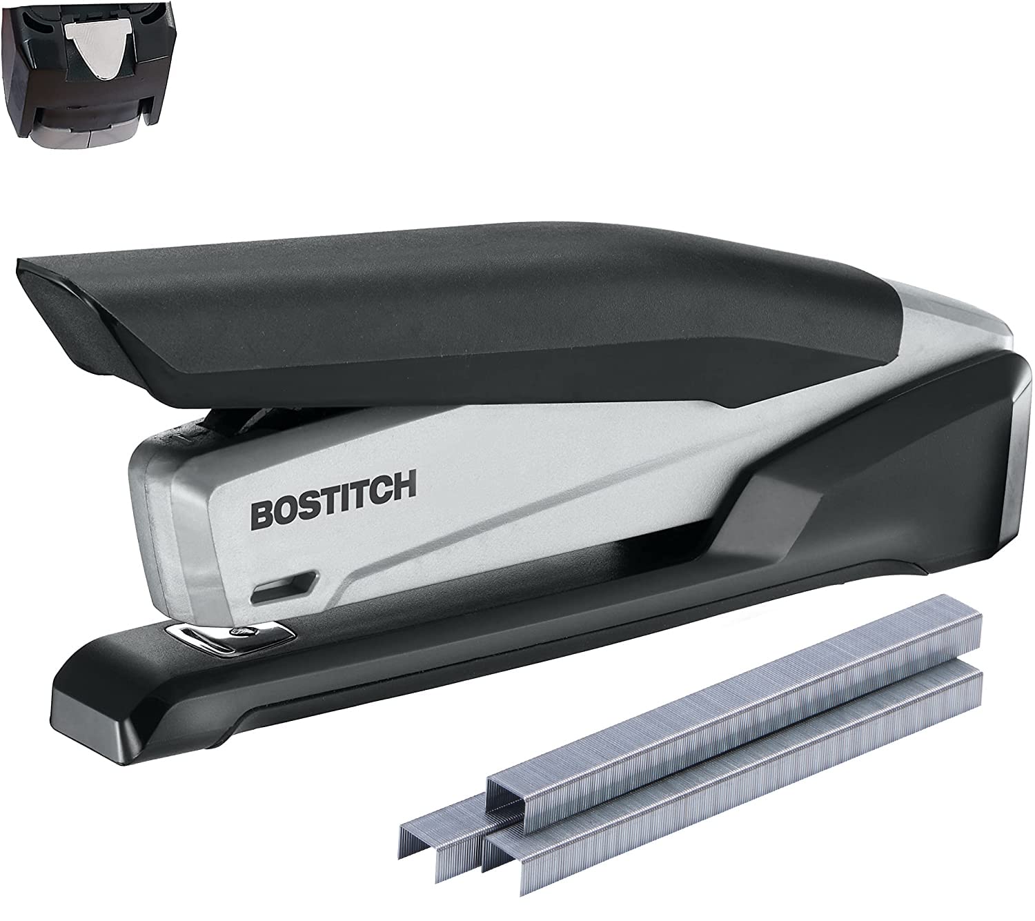 Bostitch Office Executive 3 in 1 Stapler, Includes 210 Staples and Integrated Staple Remover, One Finger Stapling, No Effort, 20 Sheet Capacity, Spring Powered Stapler, Black/Gray (INP20) 🍁 All In One Marketplace Canada