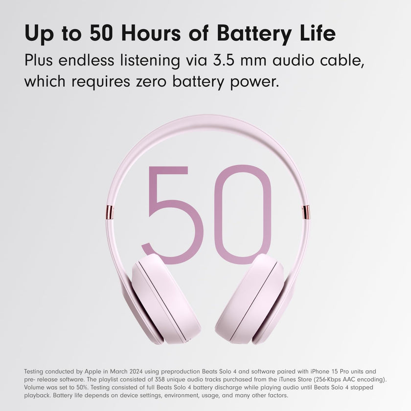 Beats Solo 4 - Wireless Bluetooth On-Ear Headphones, Apple & Android Compatible, Up to 50 Hours of Battery Life - Cloud Pink 🍁 All In One Marketplace Canada