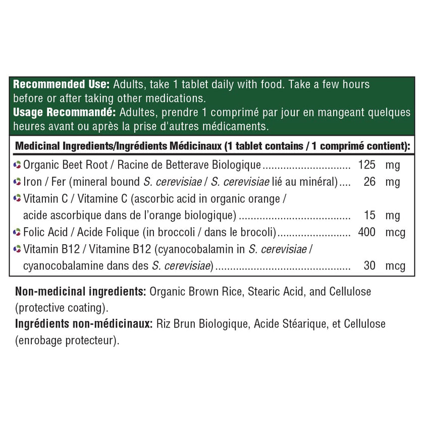 MegaFood Blood Builder - Vegan Iron Supplements with Vitamin C, Folic Acid, Vitamin B12, Beet Root - Iron Supplement for Anemia Prevention - 30 Tablets 🍁 All In One Marketplace Canada