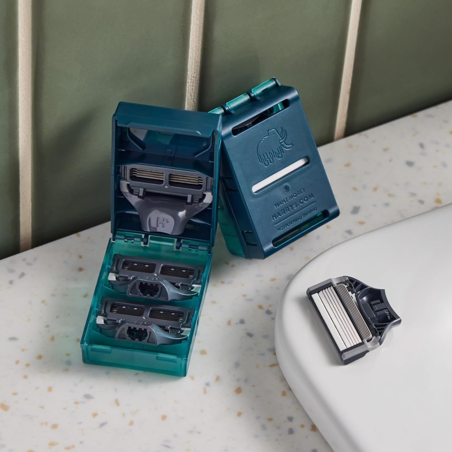 Harry's Original Blades - Men's Razor Refill Pack for Smooth Shaving - Razor Head Replacement - Five Sharp Blades - Flexible Hinge - Moisture Strip - Precision Trimmer - 14 count 🍁 All In One Marketplace Canada