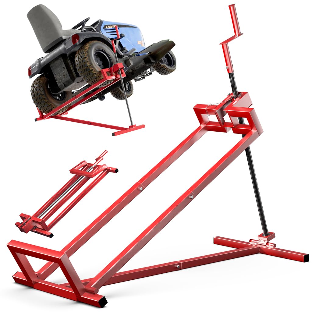 VOUNOT Ride on Lawn Mower Lift Jack, Telescopic Maintenance Jack for Lawn mowers and Garden Tractors, Weight Capacity 880 Lbs, Red 🍁 All In One Marketplace Canada